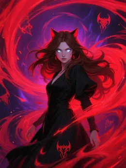 The Lost Demoness: Her Silvery Red Eyes Opens