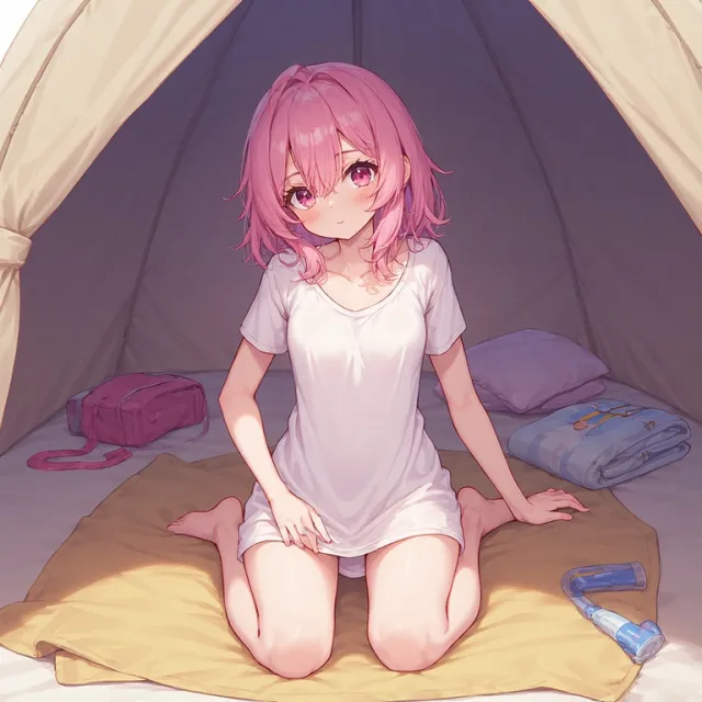 My little sister - Tina - Camping