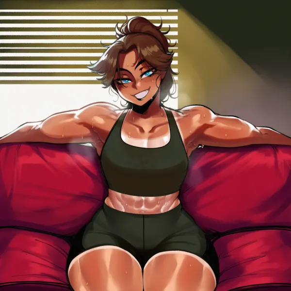 Andi - Tomboy Roommate Post-Workout