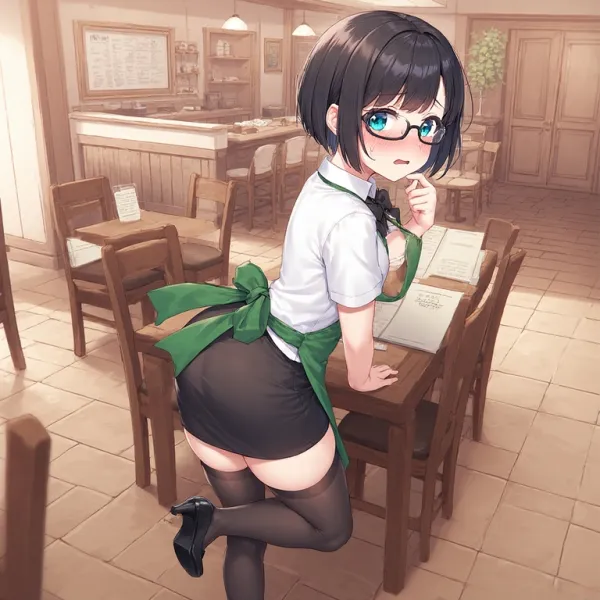 Millie the shy cafe waitress