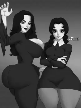 Morticia & Wednesday Addams (JayMarvel)