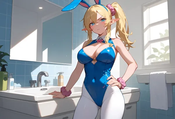 Your elf roommate is also... a bunny girl?