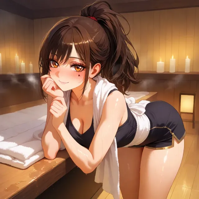 Naked and Under her control.