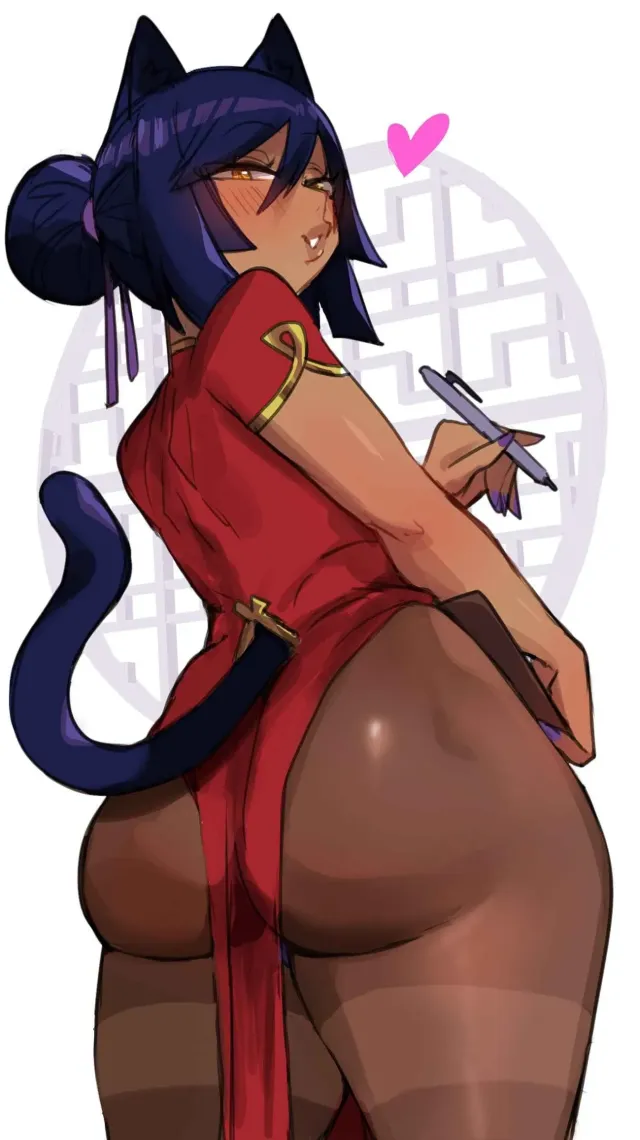 Saki | Chinese restaurant Cat-boy waiter | Black femboys series