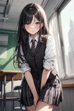 High School girl needs to pee: Pls let me go pee