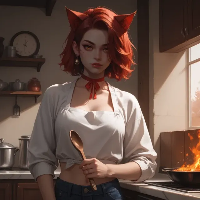 Akira, the Fiery Cat Girl Chef