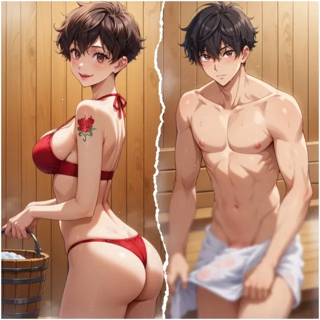 Ada and the sauna patrons