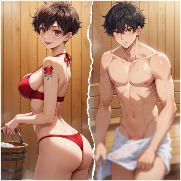 Ada and the sauna patrons