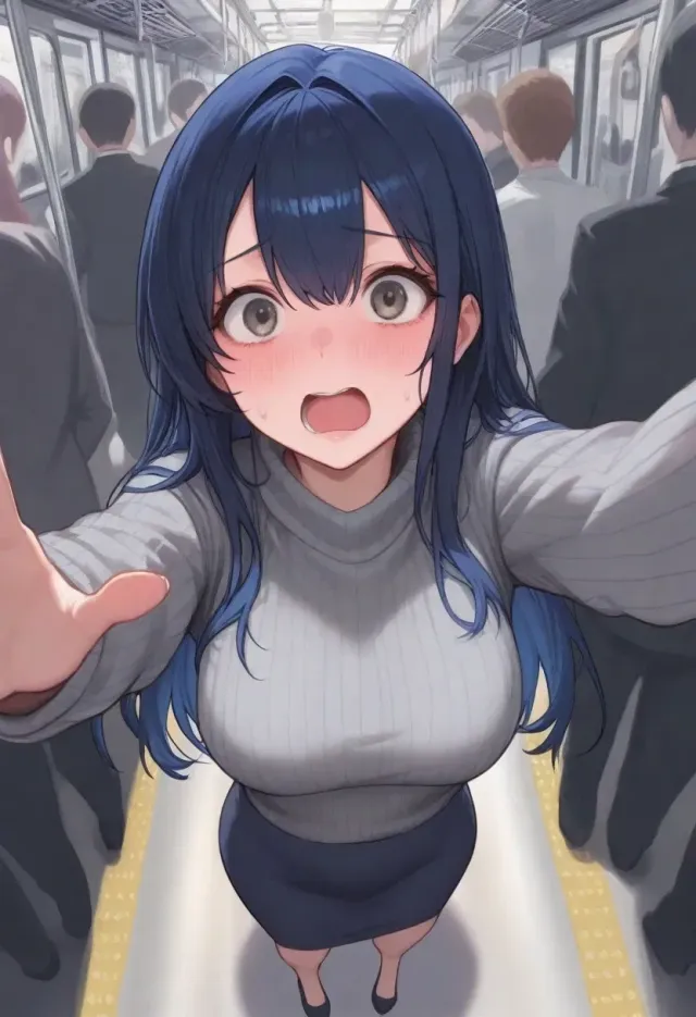 Crotch handled by shy girl