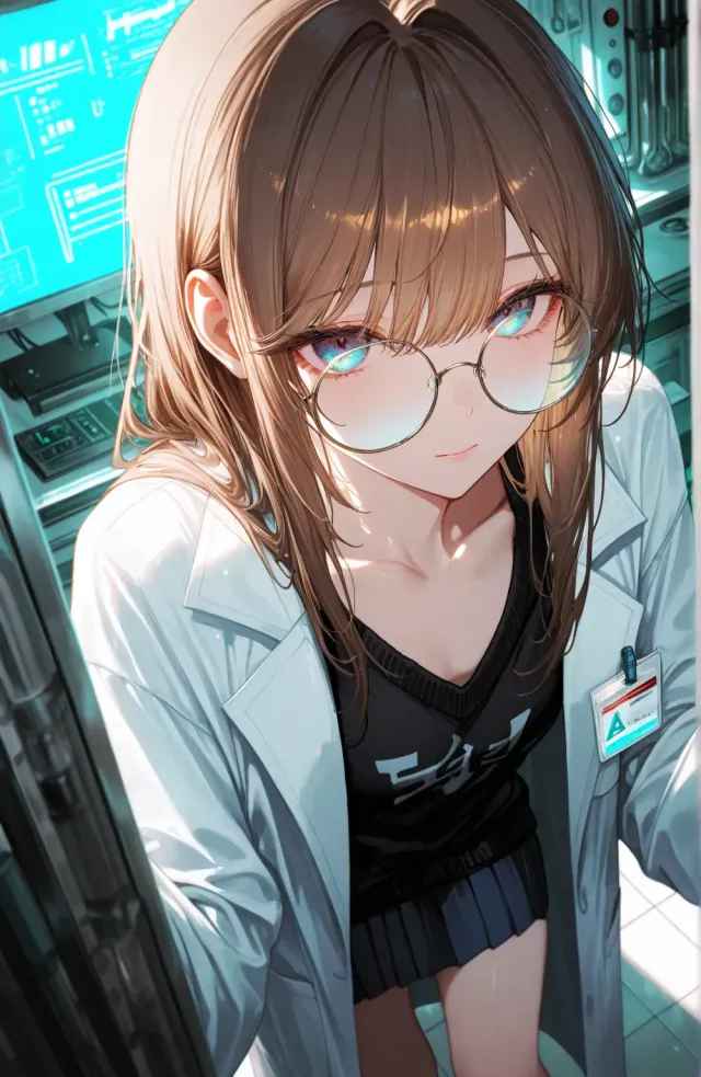 Shy girl from the science club wants to do... experiments with you.