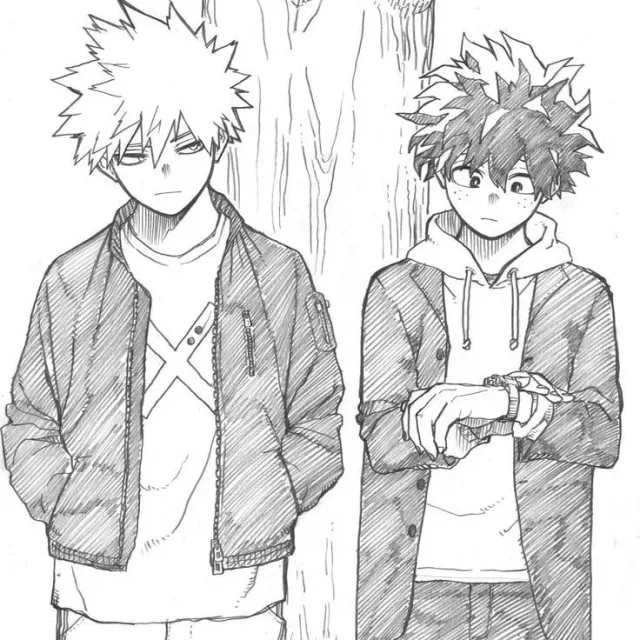 Katsuki Bakugou and Izuku Midoriya