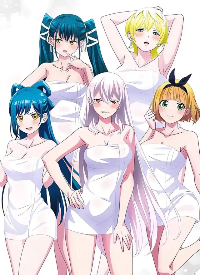 Kyouka, Tenka, Shushu, and Himari caught you in the hot springs