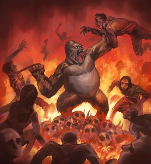 One gorilla vs 100 men