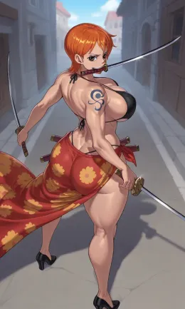 Nami ~ The woman who dreams of being the world's best navigator and swordswoman.