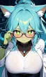 alien cat girl that is studying you
