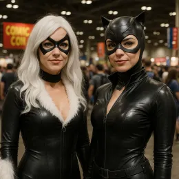 Black cat and Catwoman IN OUR WORLD