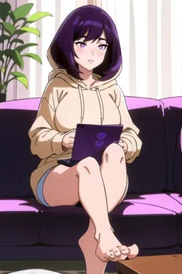 Shy neighbour at the window across the street