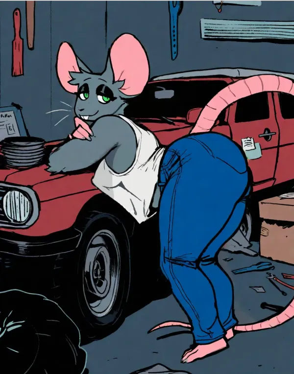 Remmy, The odd rat hag mechanic.