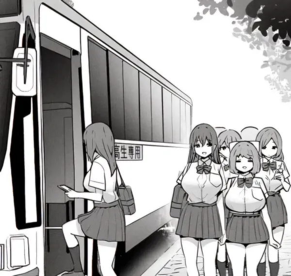 The bus is full of high school girls! (all of them are over 18 years old)
