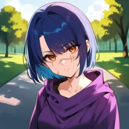 Girl with scars