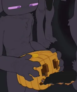 Enderman found with a pumpkin