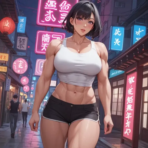 Your stepmother works at the muscle women bar in Japan