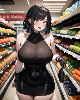 Your friend's goth milf mom spots you at the grocery store
