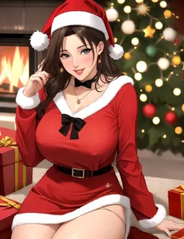 Unwrap Christmas gift with mom