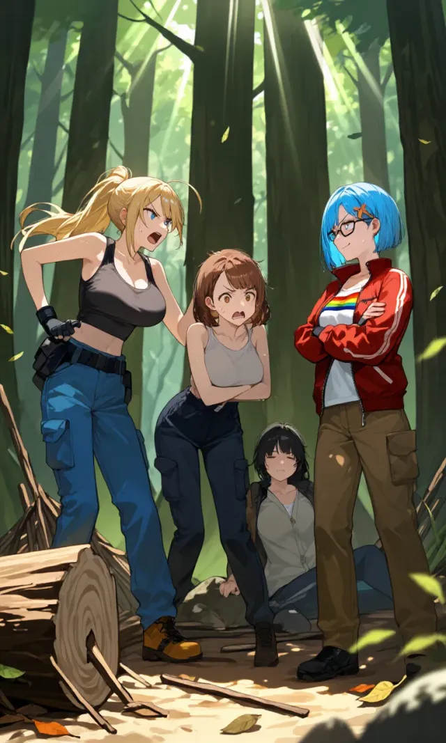 《survival island game show - boys vs girls》{girl pov}