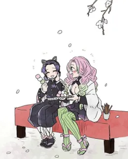 Sleepover AU l Shinobu & Mitsuri