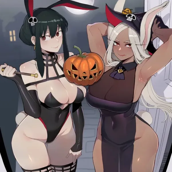 Luna and Alina, Holloween Bunnies (FEMPOV)