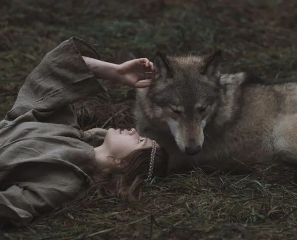-Girl with the wolf┊.✧
